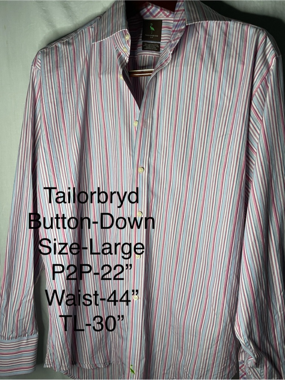 Tailorbyrd Multicolor Striped Button-Down Dress Shirt